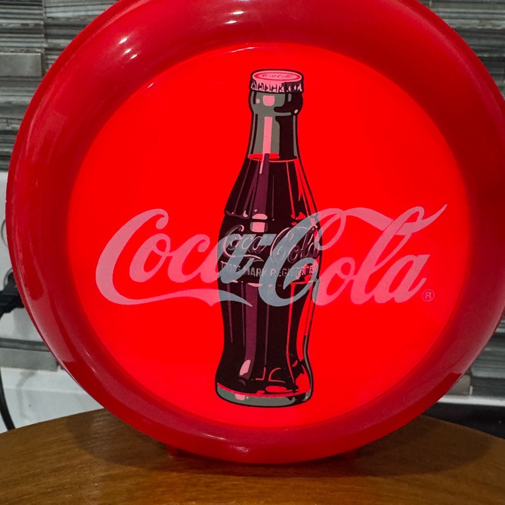 Coca Cola Vintage Radio with Red and Brown Design